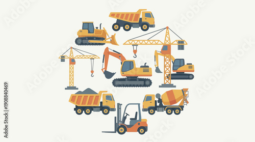 Heavy machinery construction equipment in action