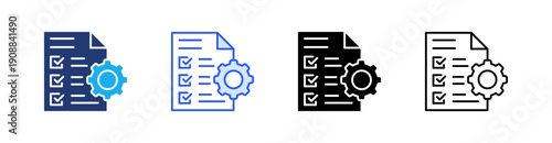 Management Multiple Style Icon Set Vector 