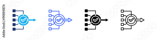 Actionable Multiple Style Icon Set Vector 