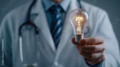 Doctor Holding Light Bulb.
