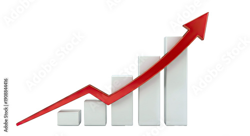 3D Bar Chart with Upward Red Arrow Free Download 3D Bar Chart with Upward Red Arrow - GFXLoad
