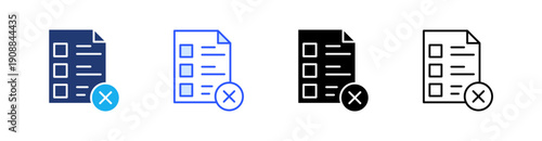 Reject Multiple Style Icon Set Vector 