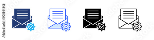 Project Message Multiple Style Icon Set Vector 
