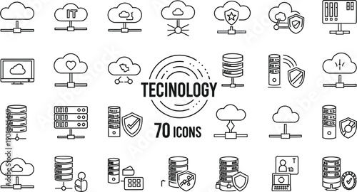 Modern technology icons for business and innovation needs