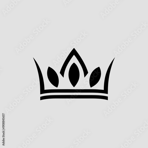 Elegant black crown icon symbolizing royalty and luxury