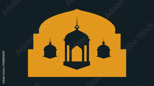 Minimalist Serene Islamic Lanterns Illustration for Ramadan Kareem and Eid Mubarak Holy Month Celebrations