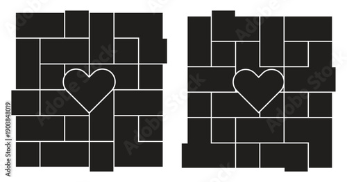 Creative vector Template Collage.  Blank photo collage template made of many parts. Vector illustration. 