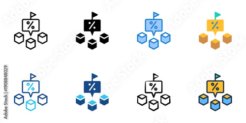 Taxable Goods icons set multiple style collection. Editable stroke 
