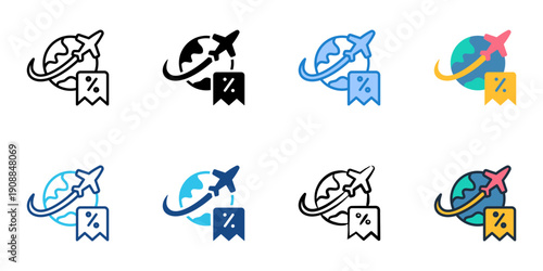 Non Resident Tax icons set multiple style collection. Editable stroke 
