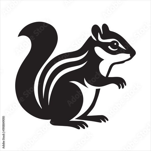 Wallpaper Mural Chipmunk silhouette victor style Torontodigital.ca