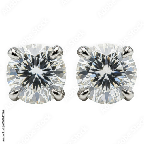 Intricate black and white geometric earrings with symmetrical floral patterns isolated on transparent background