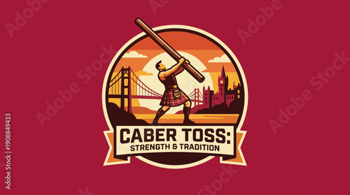 Caber Toss Strength & Tradition - Highland Games and Scottish Heritage