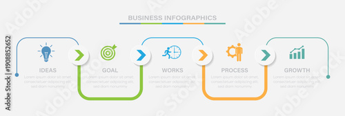 Timeline Infographic. Modern presentation template. can be used for Business concept with 05 options, steps or processes. Easy to use for your website or presentation.