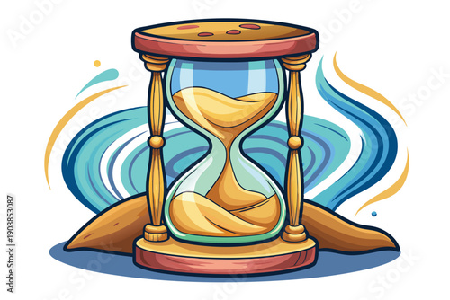 Vintage Hourglass Illustration – Time Management Symbol