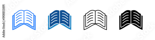 Book Multiple Style Icon Set 