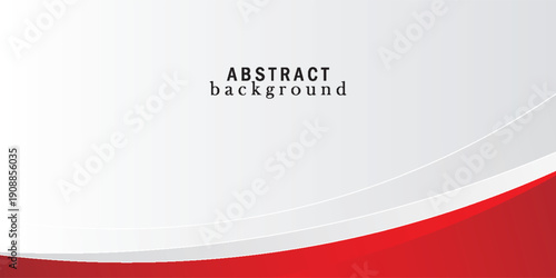 An abstract curved background design template in gray and red with smooth curved shapes. Perfect for banners, flyers, and business presentations.