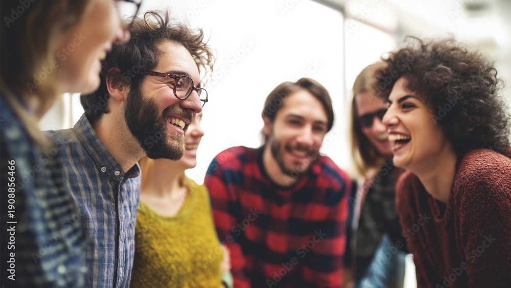 Fototapeta premium Generative AI, Lively Social Interaction and Shared Positive Emotion