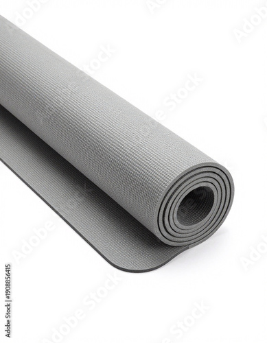 Yoga Mat Wellness Concept on White Background