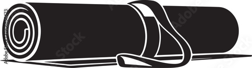 Minimalist yoga mat with strap vector illustration isolated on white background