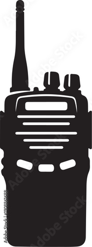 Minimalist black and white walkie-talkie vector isolated on white background