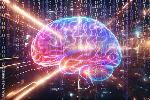 Brain, innovation and futuristic concept with human brain