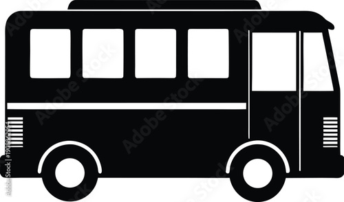 Bus Transportation Vehicle Icon Design For Commuting