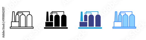 Oil Industry icon set multiple style collection