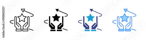 Benefit icon set multiple style collection