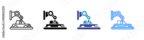 Car Manufacturing icon set multiple style collection