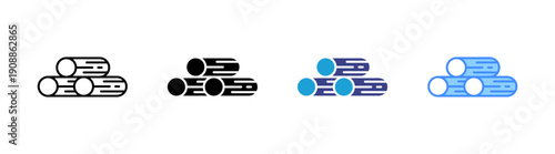 Wood icon set multiple style collection