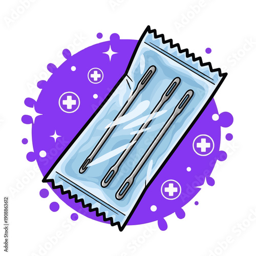Medical acupuncture needles in sterile package for holistic health treatments