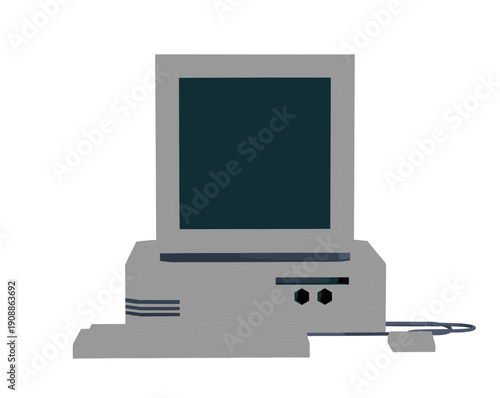 Isometric items, technologic, old school and photography equipment icons set.