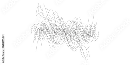 Line art striped graphic template. Thin line wavy abstract vector background. line background. vector illustration