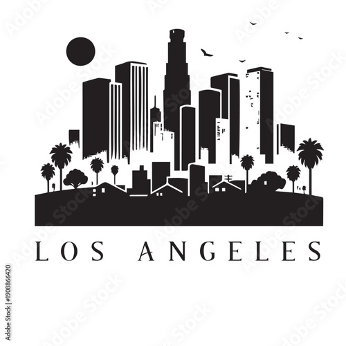 los angeles city skyline vector