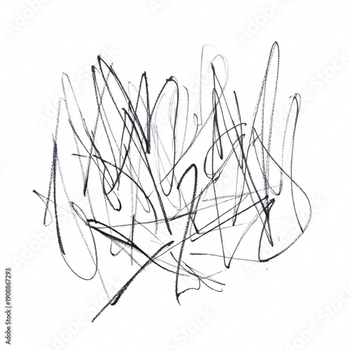 Abstract Scribble: A chaotic yet captivating array of freehand lines and shapes intertwine on the canvas, conveying a sense of dynamic energy and unbridled creativity. 