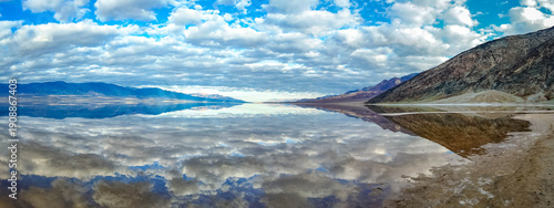 Death Valley Mountains Reflection Badwater Basin