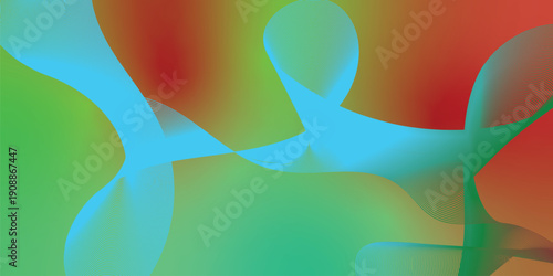  LimeGreen and  red abstract shape grainy gradient background with black backdrop and noisy texture wide banner poster header design