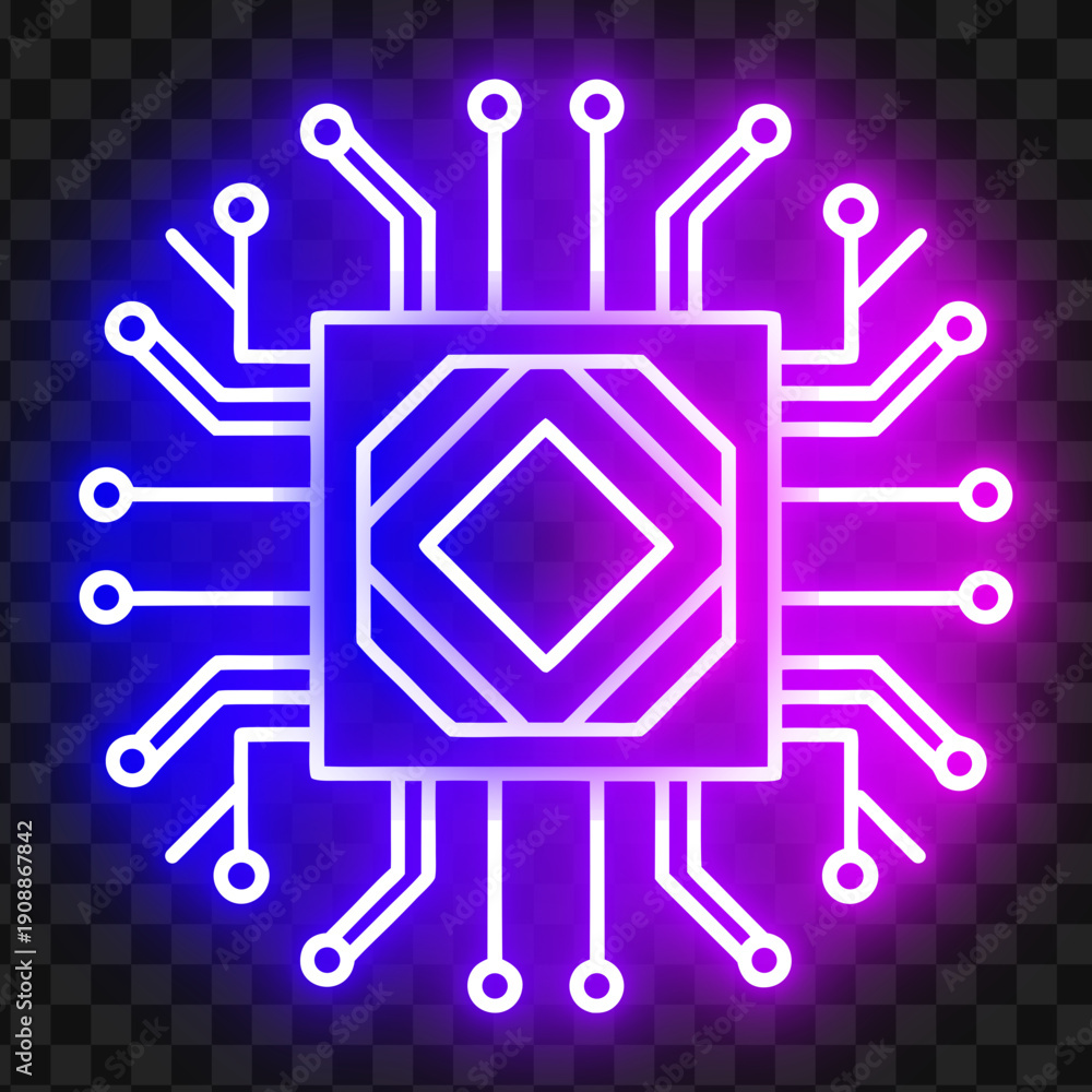 Obraz premium Neon Circuit Board Design
