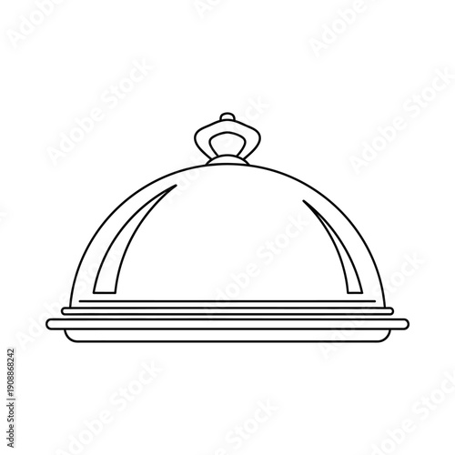 Cloche dish cover with lid on a plate serving food presentation