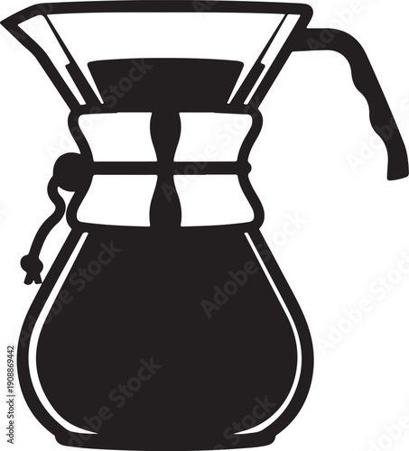 Minimalist coffee dripper vector illustration isolated on white background