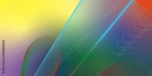 Green azure and red abstract shape grainy gradient background with black noisy texture wide banner design