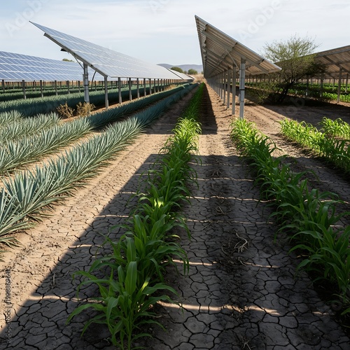 Wallpaper Mural Agrivoltaics Solar Panels Over Diverse Crops in Arid Climate Farm Torontodigital.ca