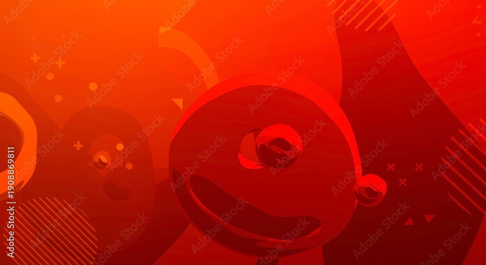 Fototapeta premium Abstract background with geometric shapes and warm orange tones and modern design