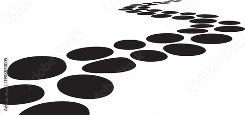 Black dots in a line on white background pattern