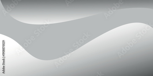 Silver foil background with soft flowing shapes and smooth layered curves. Modern minimalist backdrop