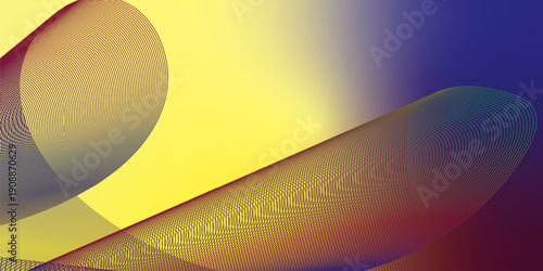 Abstract grainy gradient background with green azure yellow navy blue and red shapes on black backdrop