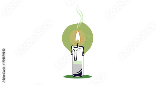 Cartoon Candle Flame Vector - Hope, Remembrance, and Light in Darkness - Realistic Glowing Candle Illustration isolated on transparent background.