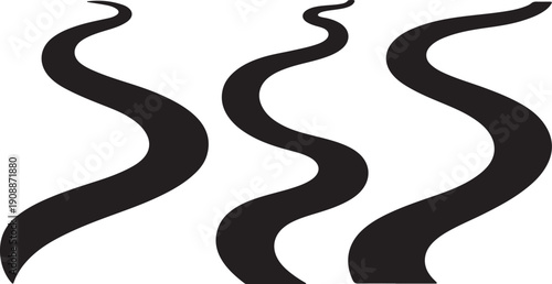 Black wavy lines on a white background illustration design