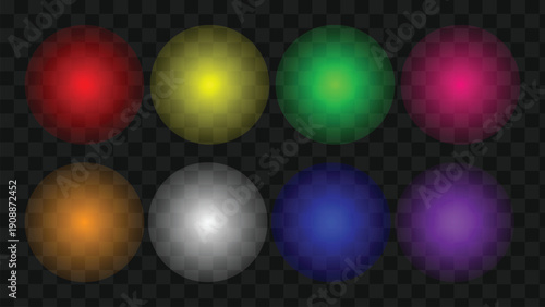 Blurry multicolored glowing orbs on dark background
