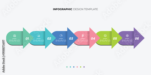 Modern chart infographic template with 6 options for presentations. Infographic 6 diagram chart template for business. 6 step presentation with diagram elements, infographics